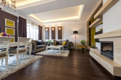 Modern Hardwood Flooring in Living Room